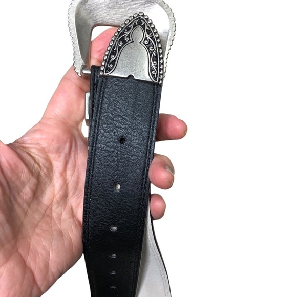 Vince Camuto Western Belt Wo’s L 35-41” Waist Black Silver Hardware Casual Boho - Picture 6 of 7